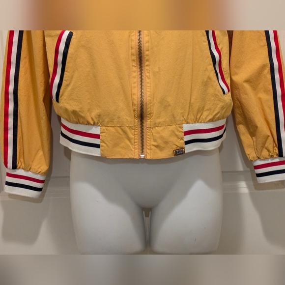 GUC Lizette Collection S Mustard Yellow Lined Jacket with Striped Details - Picture 3 of 5